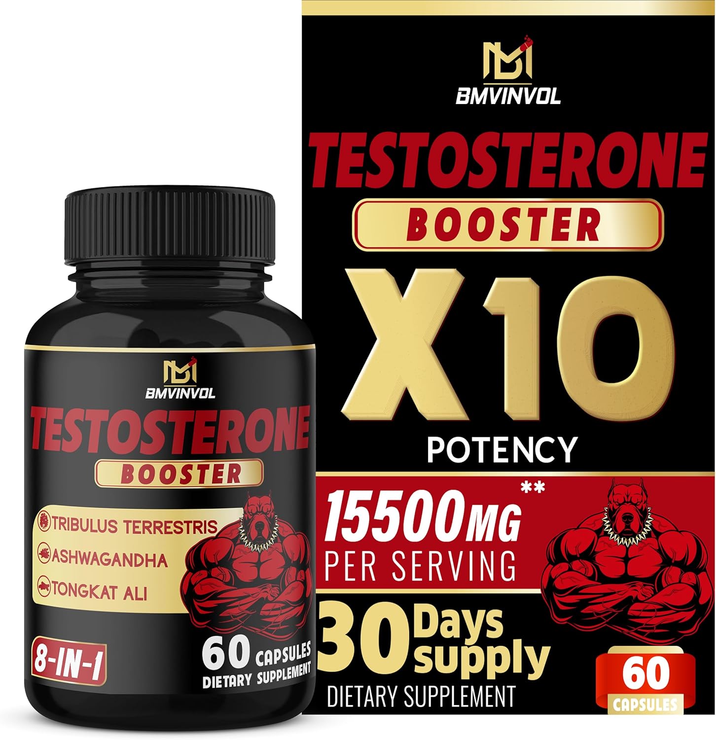 Test Booster for Men Capsules - 15500Mg Per Serving with Tribulus Terrestris