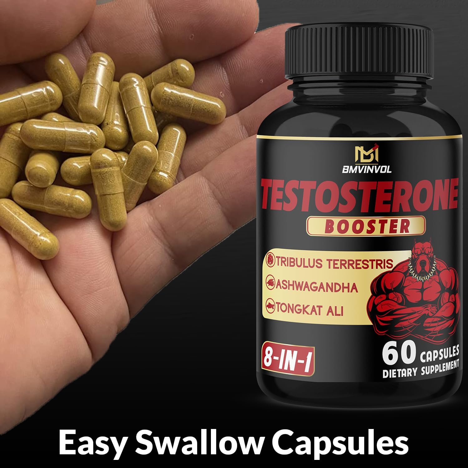 Test Booster for Men Capsules - 15500Mg Per Serving with Tribulus Terrestris