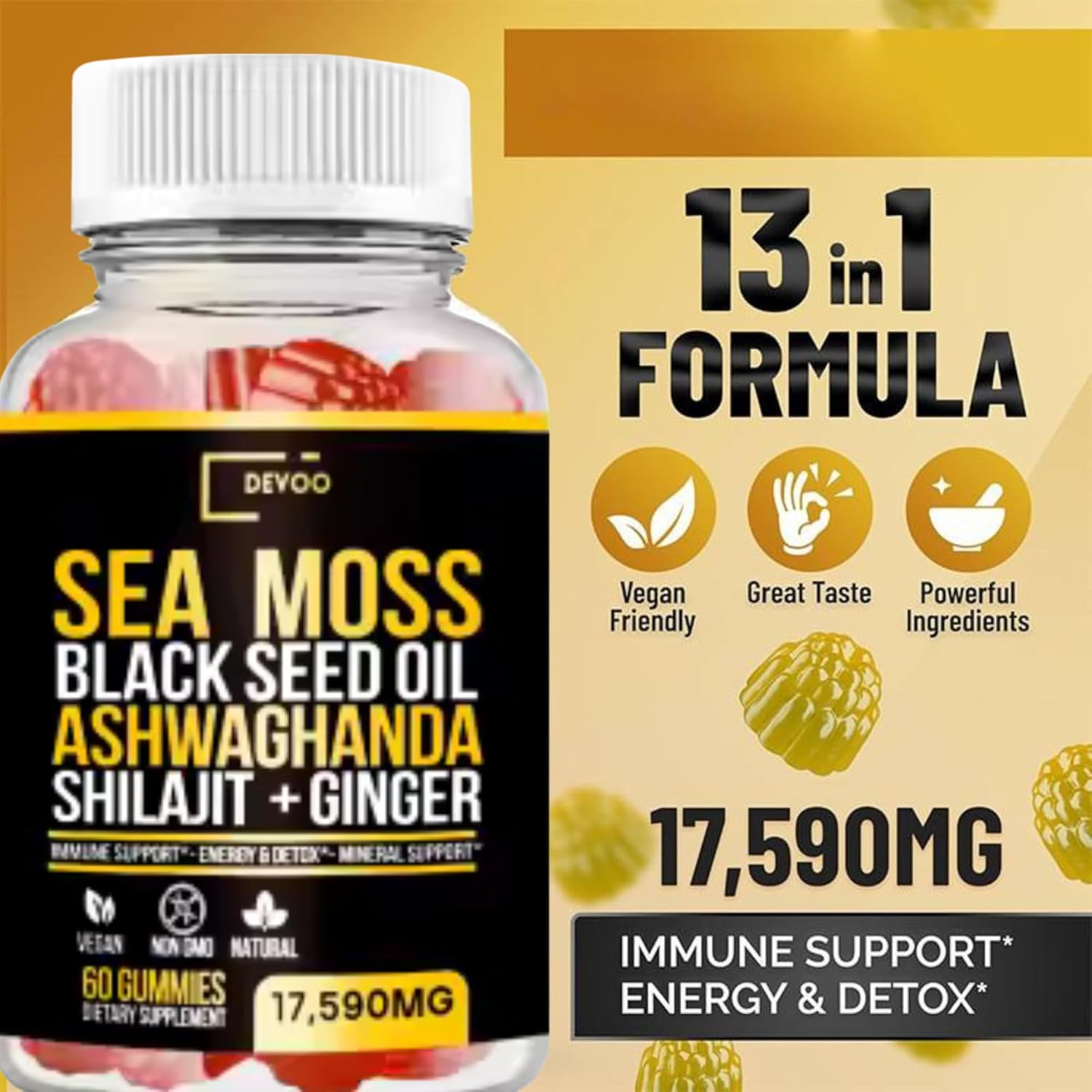 Himalayan Shilajit Gummies – Vegan & Sugar-Free Herbal Gummies