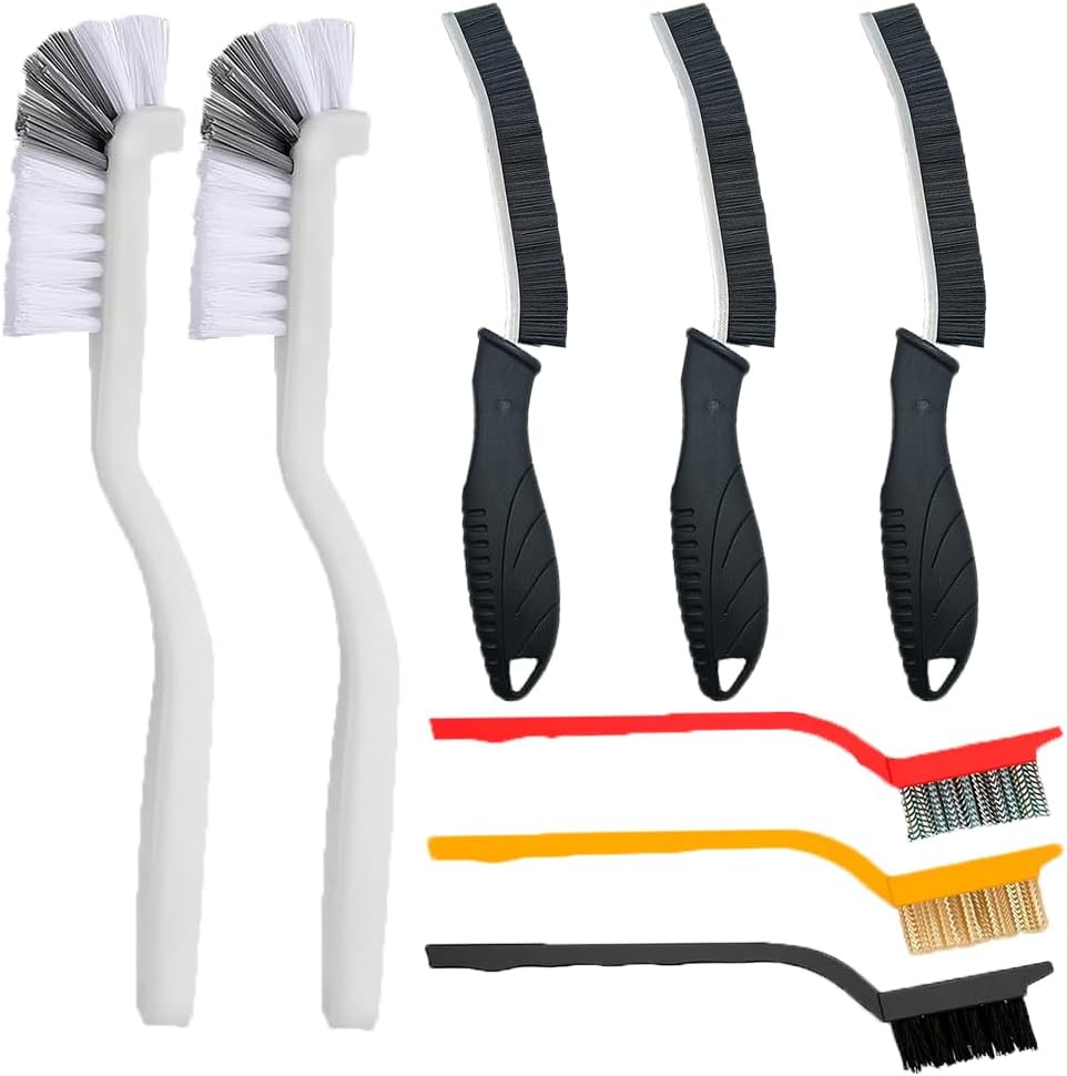 Crevice Cleaning Brushes - 8PCS Scrub Brush Toilet Cleaner, Grout Brush Set Clean Tools for Groove Corner