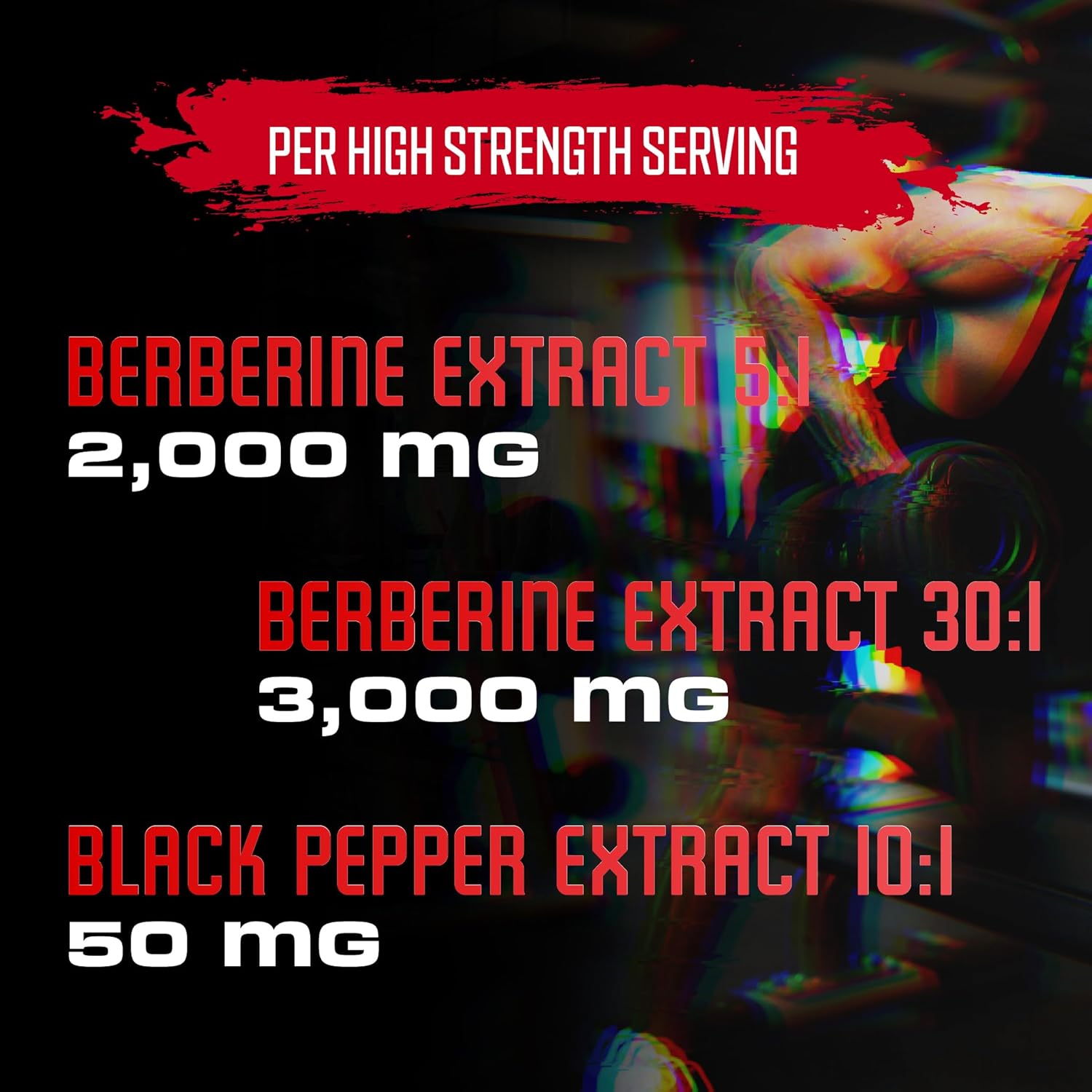 Berberine Capsules - 5050mg Formula Pills with Black Pepper Extract