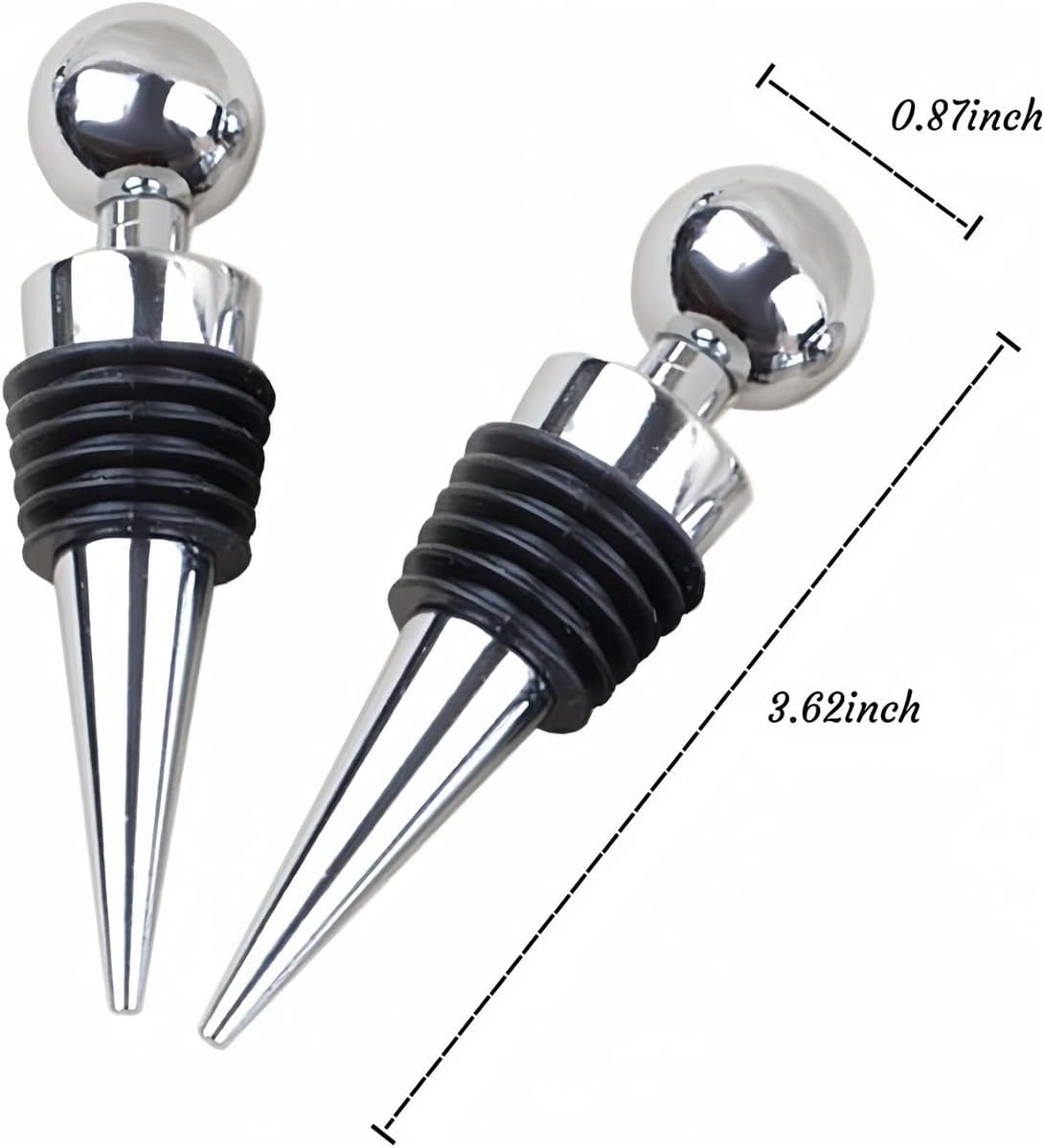 Wine Stopper Bottle Stopper 4-Pack - Wine Saver Zinc Alloy Silicone, Reusable Leak Proof Keep Fresh Wine Corks