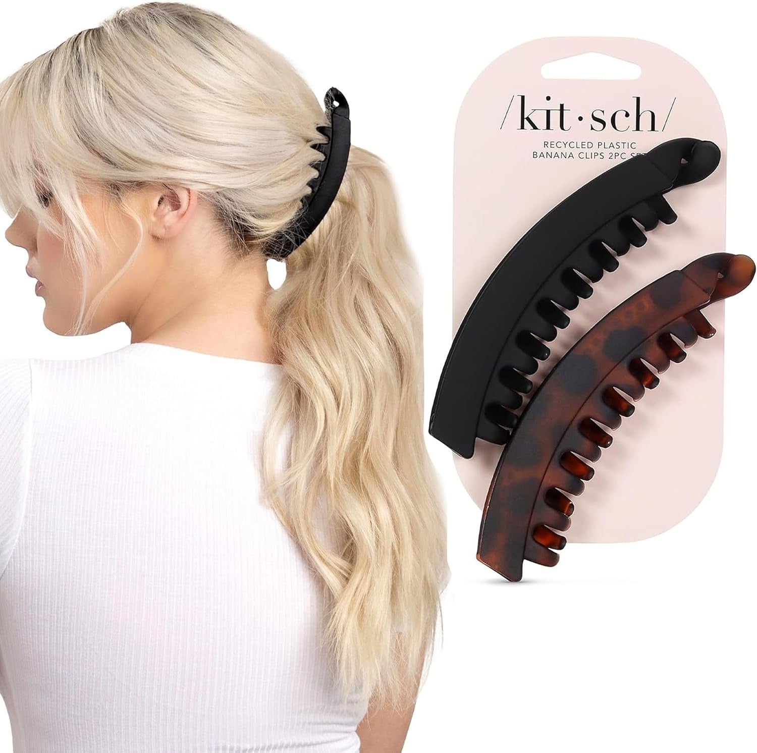Kitsch Banana Clip – Retro 80’S Style Hair Clips for Women, Secure & Durable No