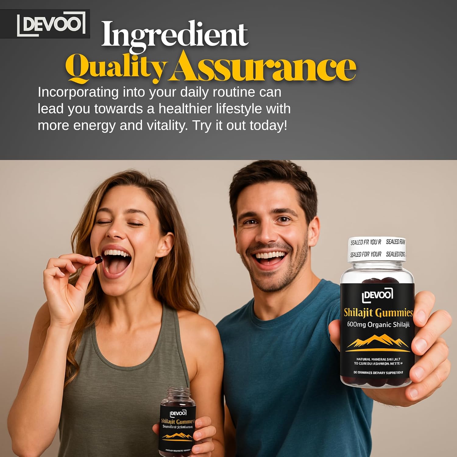 Devoo Shilajit Gummies 600mg – Organic Himalayan Shilajit Supplement