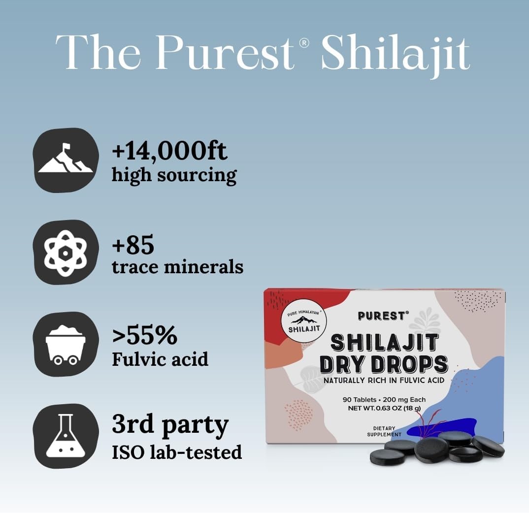Pure Shilajit Tablets 90ct. (200mg Each) - Plant