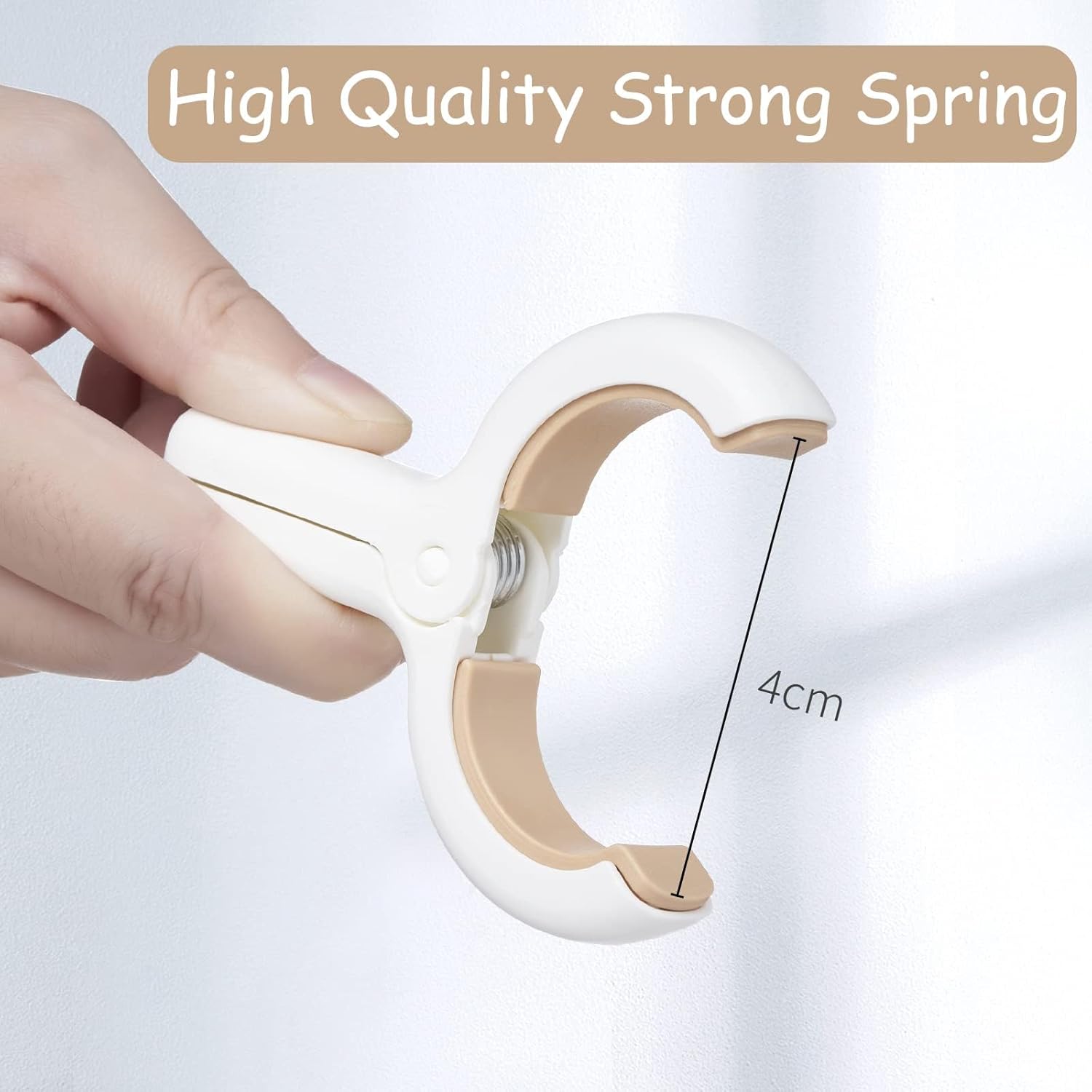 Heavy Duty Plastic Clothes Pins, 12 Pack White Laundry Clips with Anti-Rust Springs, 3.8 Inch