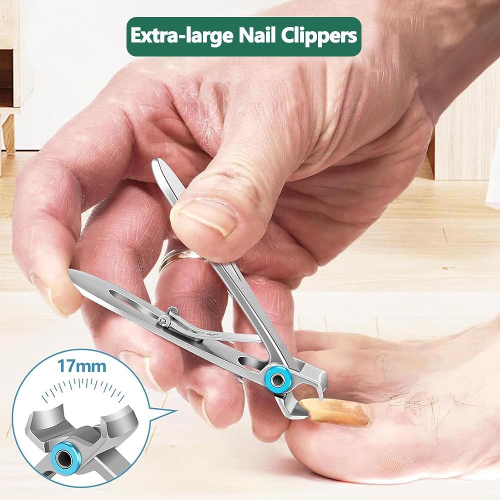 Nail Clipper Set - Stainless Steel Toenail Clippers for Thick Nails Curled Nails Deformed Nails