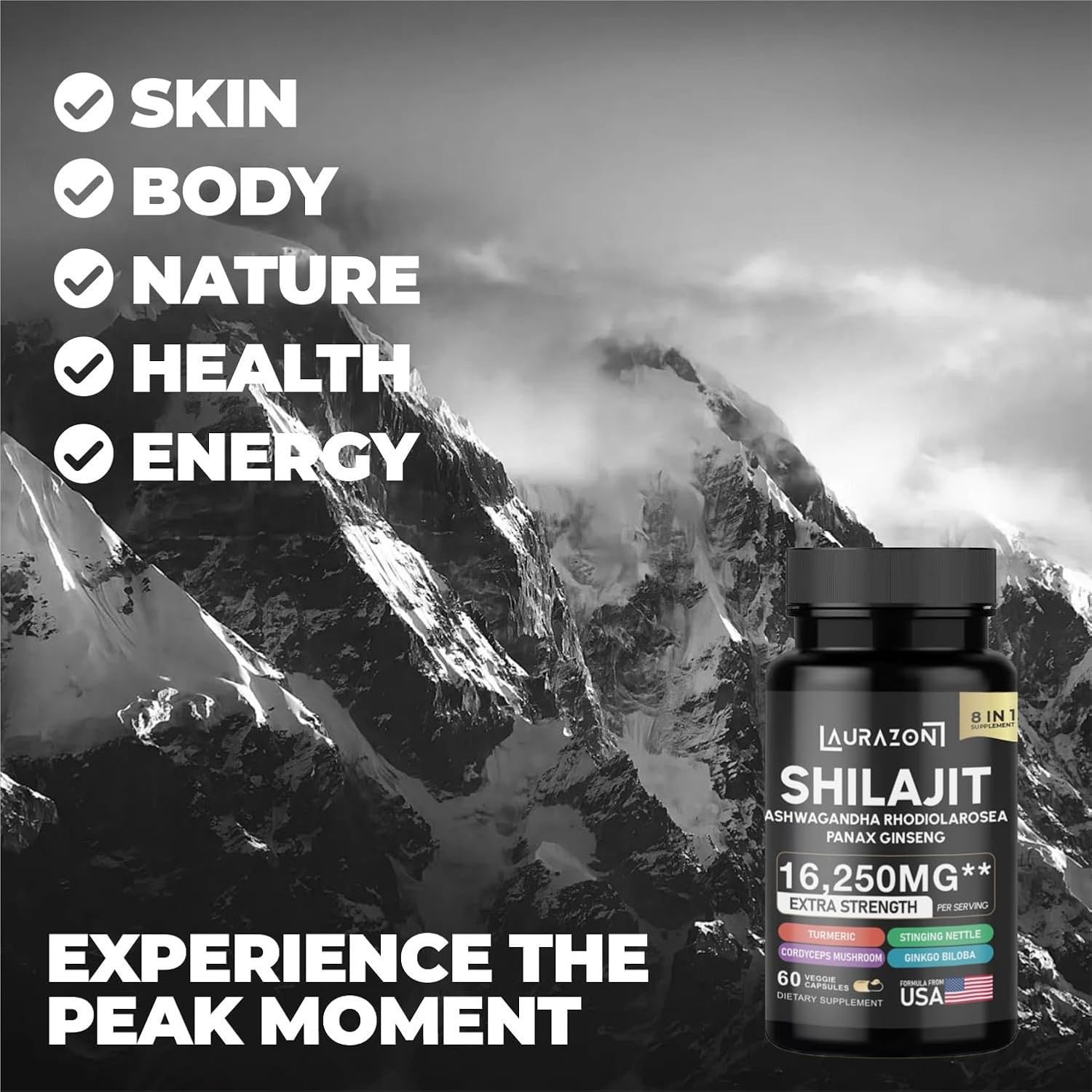 Pure Himilayan Shilajit enriched with Ashwagandha, Rhodiola Rosea