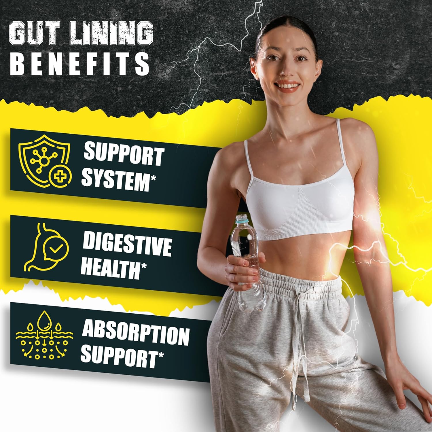 Gut Repair Supplement - 120 Capsules - L-Glutamine, Slippery Elm Bark, Marshmallow, Licorice, Turmeric, Fenugreek