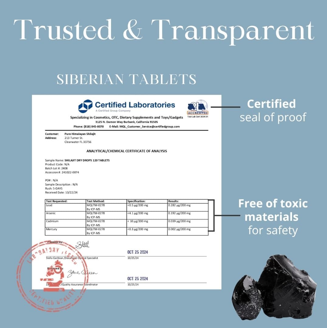 Pure Shilajit Tablets 90ct. (200mg Each) - Plant