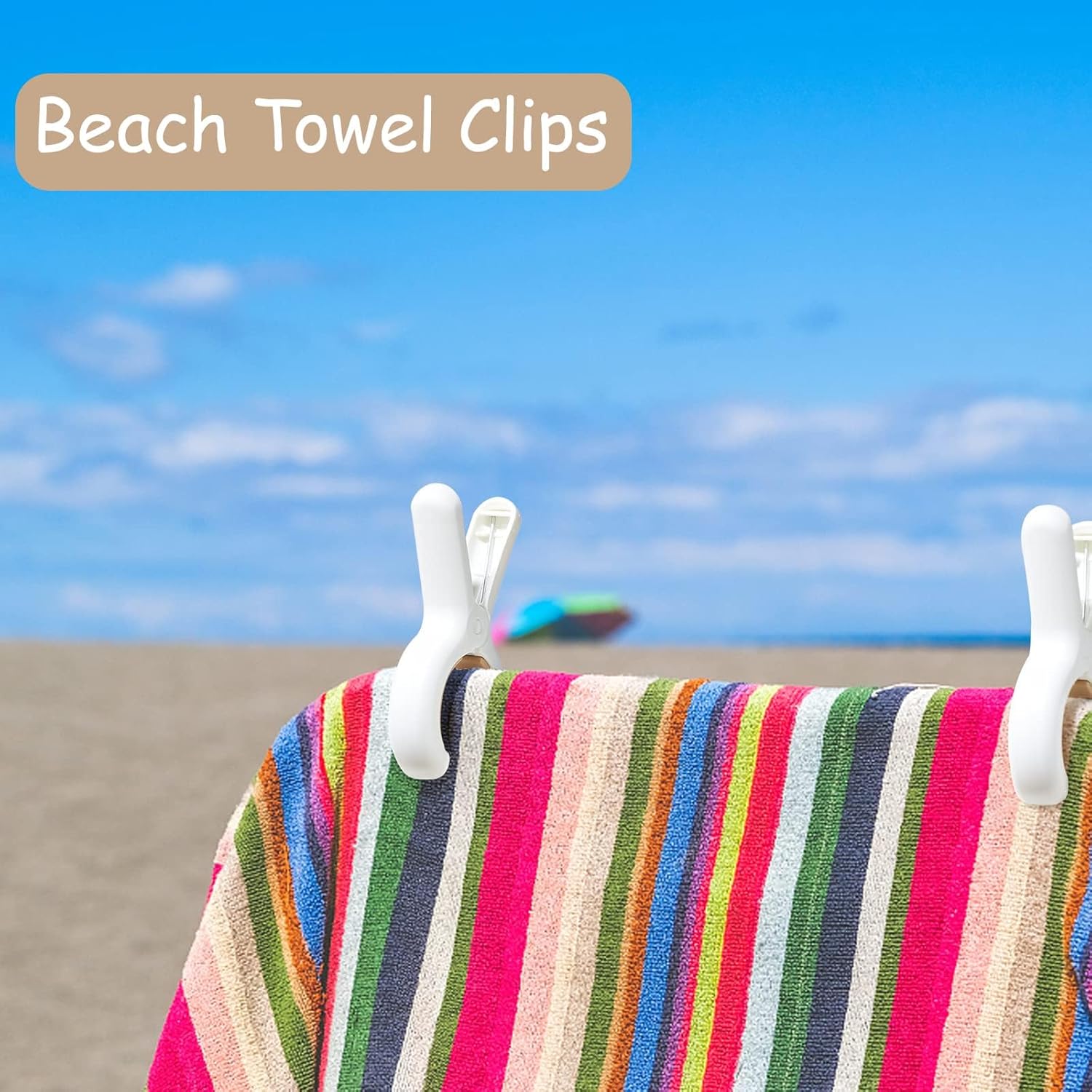 Heavy Duty Plastic Clothes Pins, 12 Pack White Laundry Clips with Anti-Rust Springs, 3.8 Inch