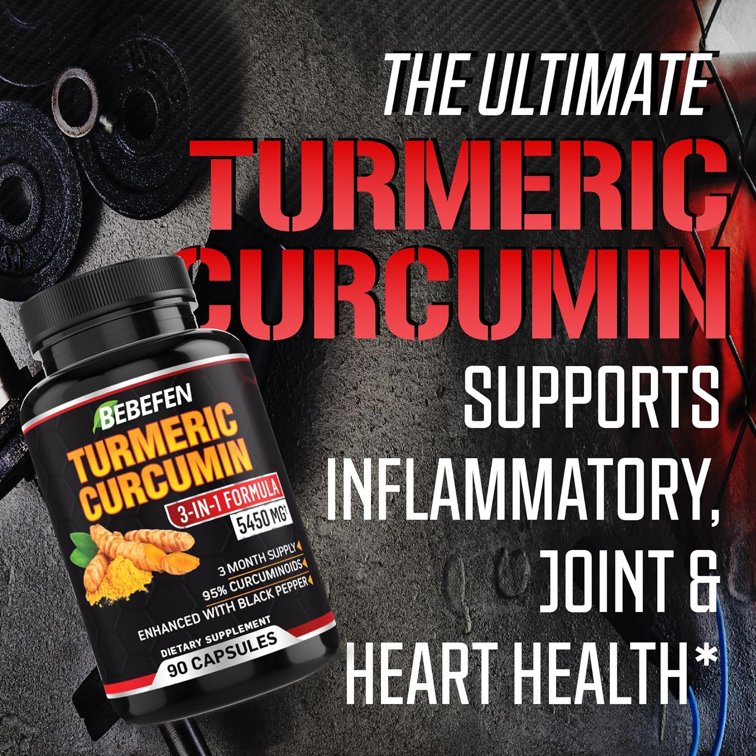 Turmeric Curcumin Capsules - 95% Curcuminoids 5450mg