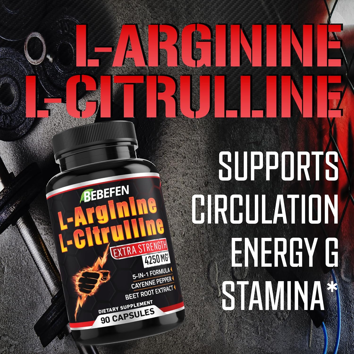 L-Arginine L-Citrulline Supplement 4250mg with Beet Root