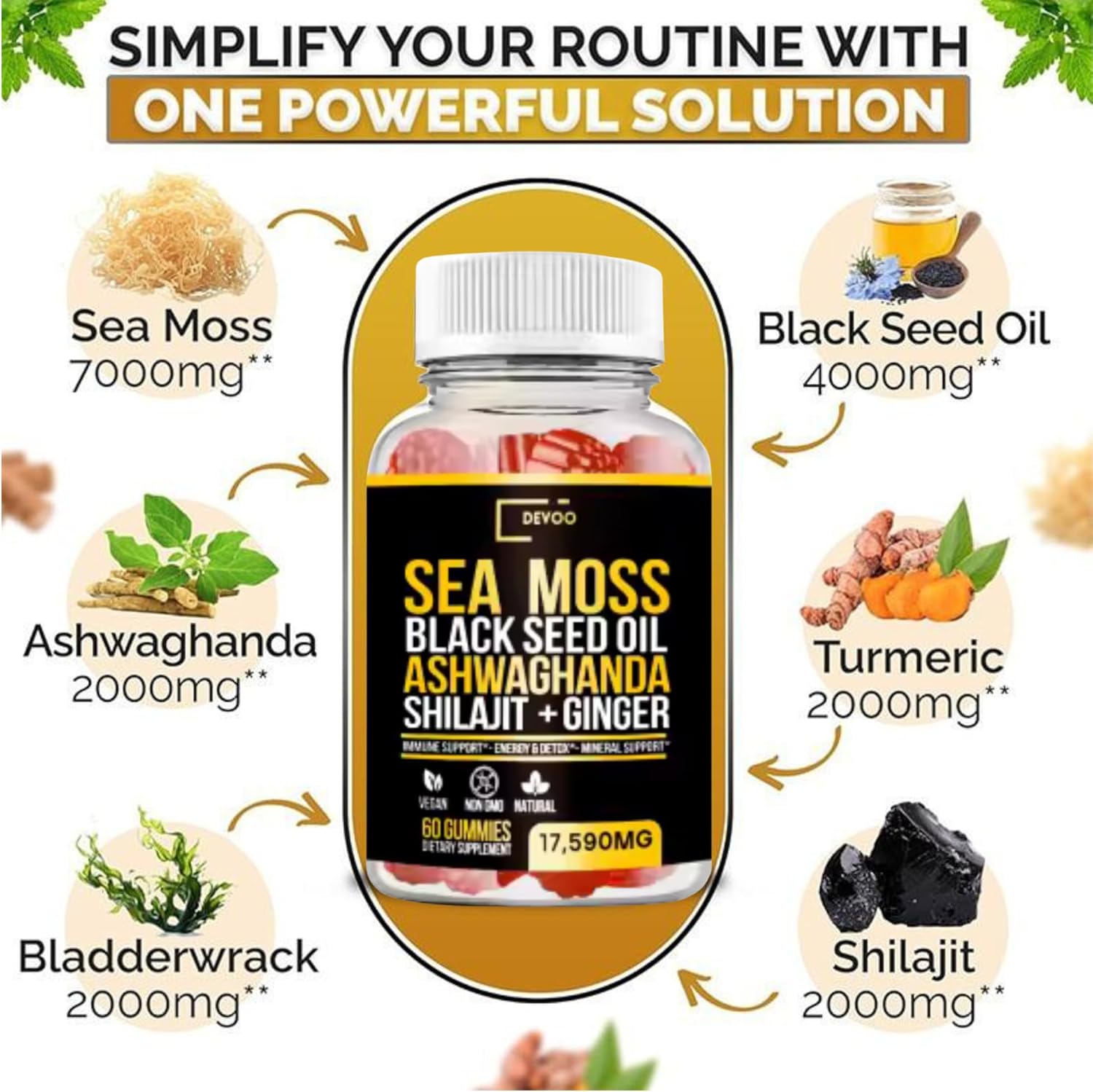 Himalayan Shilajit Gummies – Vegan & Sugar-Free Herbal Gummies