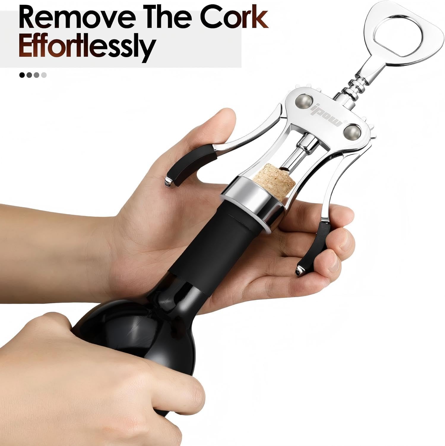 IPOW Wine Opener, Zinc Alloy Wine Bottle Opener Wing Corkscrew Heavy Duty