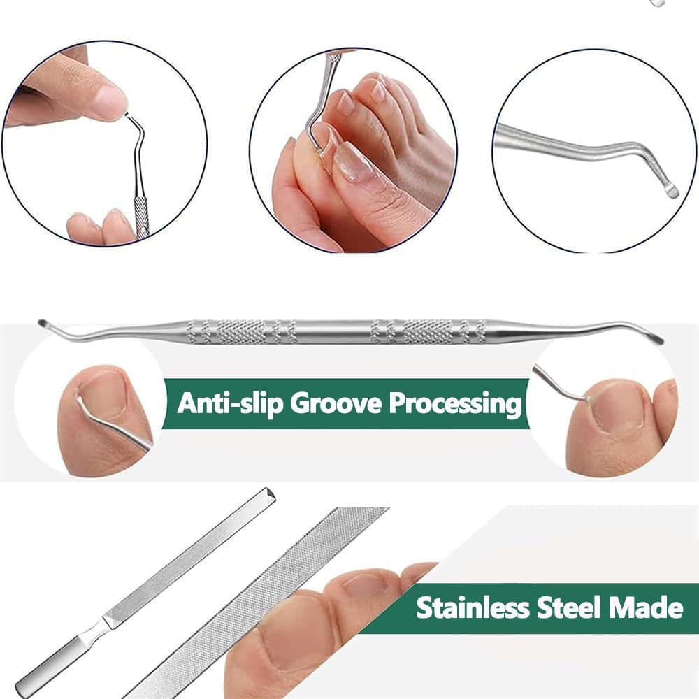 Nail Clipper Set - Stainless Steel Toenail Clippers for Thick Nails Curled Nails Deformed Nails