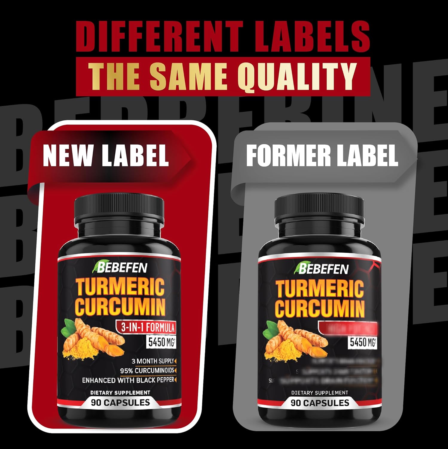 Turmeric Curcumin Capsules - 95% Curcuminoids 5450mg