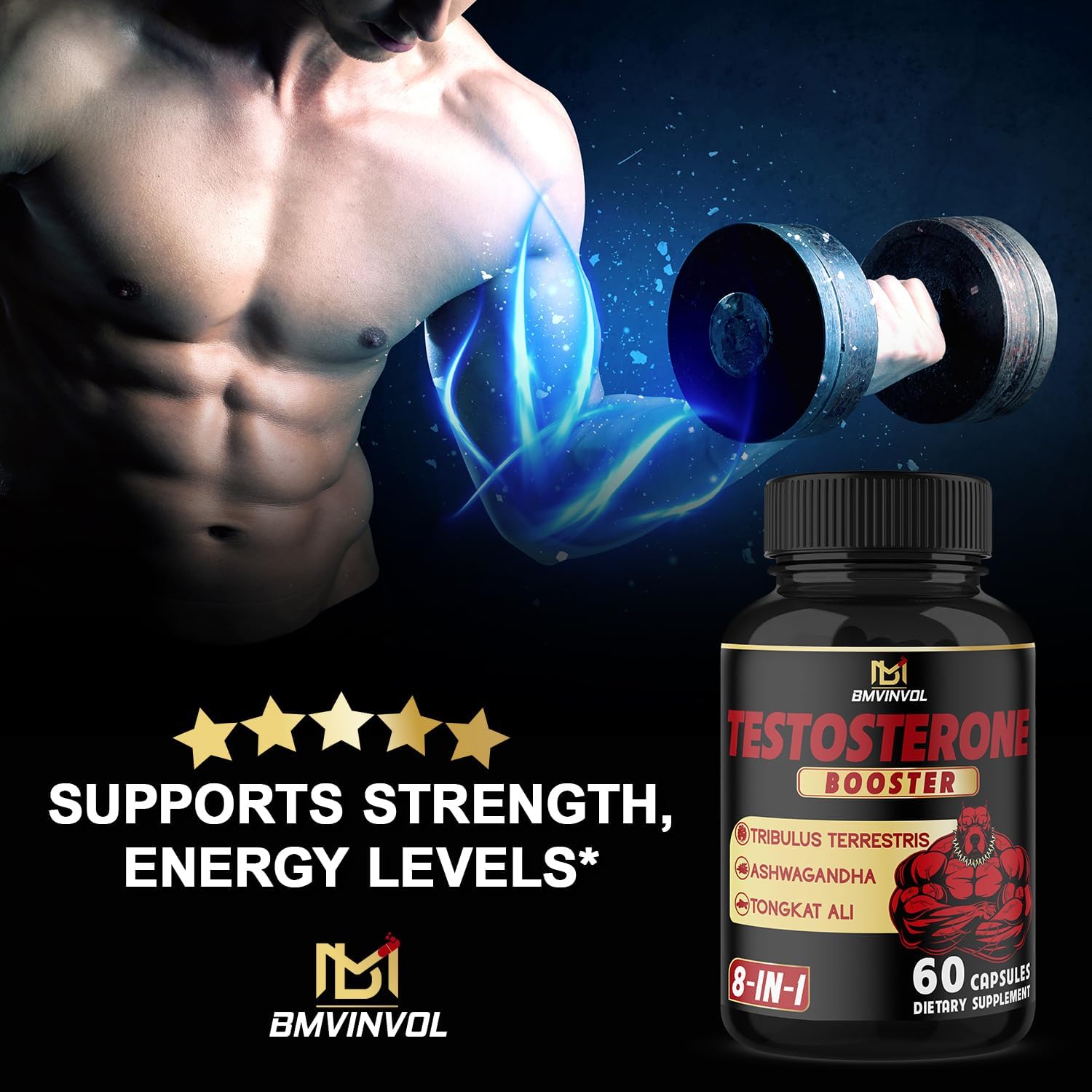 Test Booster for Men Capsules - 15500Mg Per Serving with Tribulus Terrestris