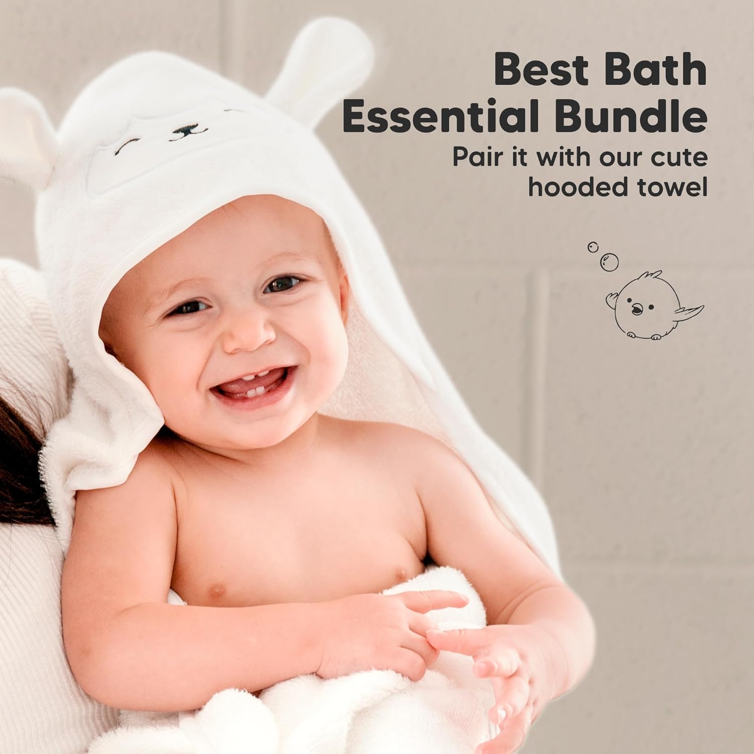 6-Pack Soft Baby Washcloths, Bamboo - Kids, Newborn Bath Towels, Infant Shower