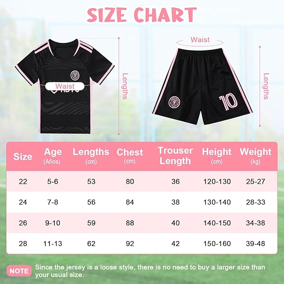 3PCS Kid T-Shirt Trunks Socks Soccer Shirt Set, #10 Jersey Youth Kid Sizes Football Sportswear