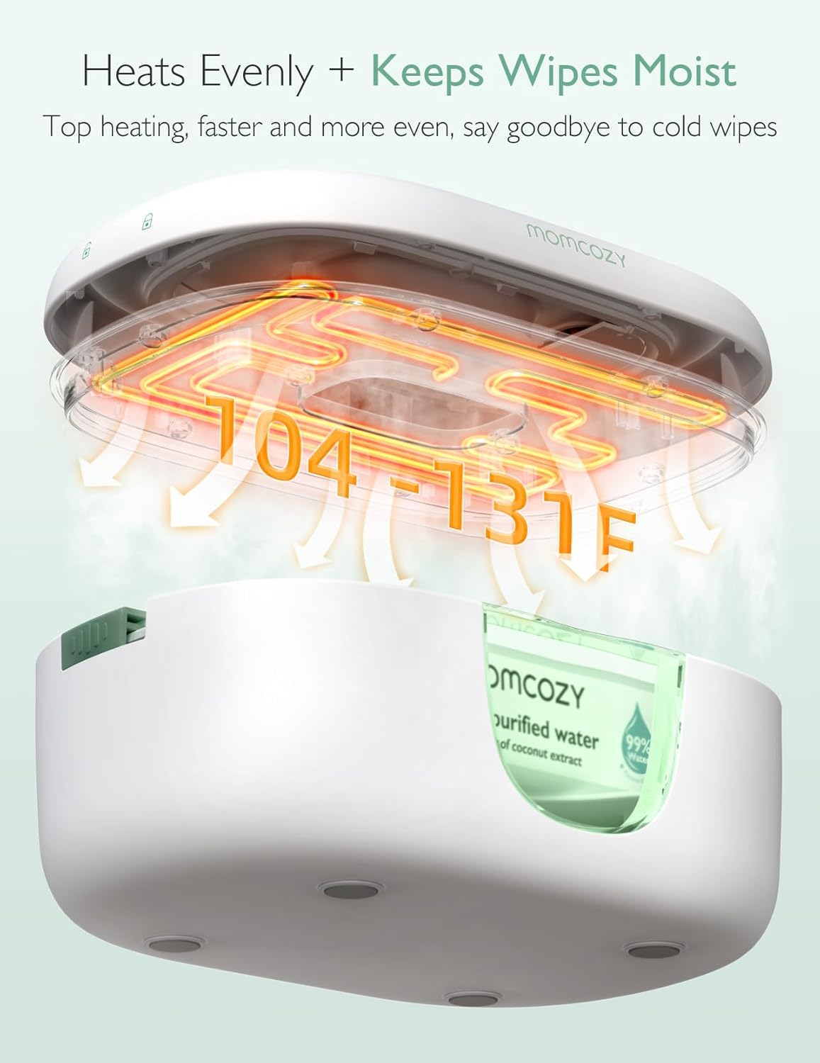 Momcozy Baby Wipe Warmer, Innovative Spring Design, Large Capacity Wipes Dispens