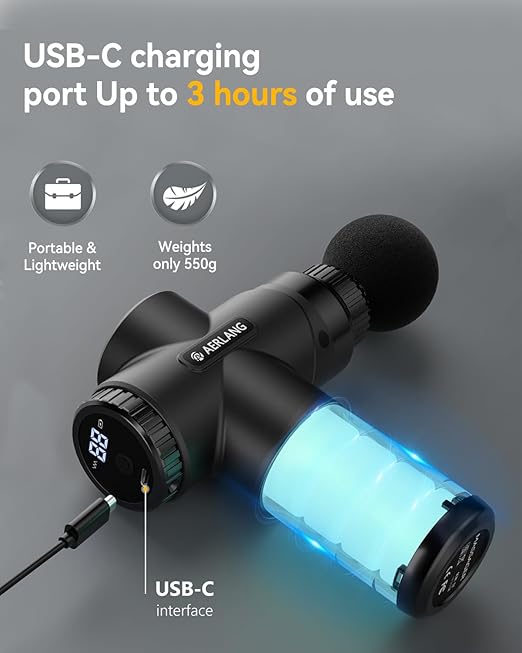 AERLANG Massage Gun, Massage Gun Deep Tissue with 10 Speed Levels