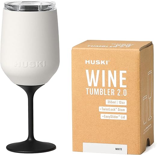 Wine Tumbler 2.0 Stainless Steel 12oz Triple Insulated Glass with Lid Champagne
