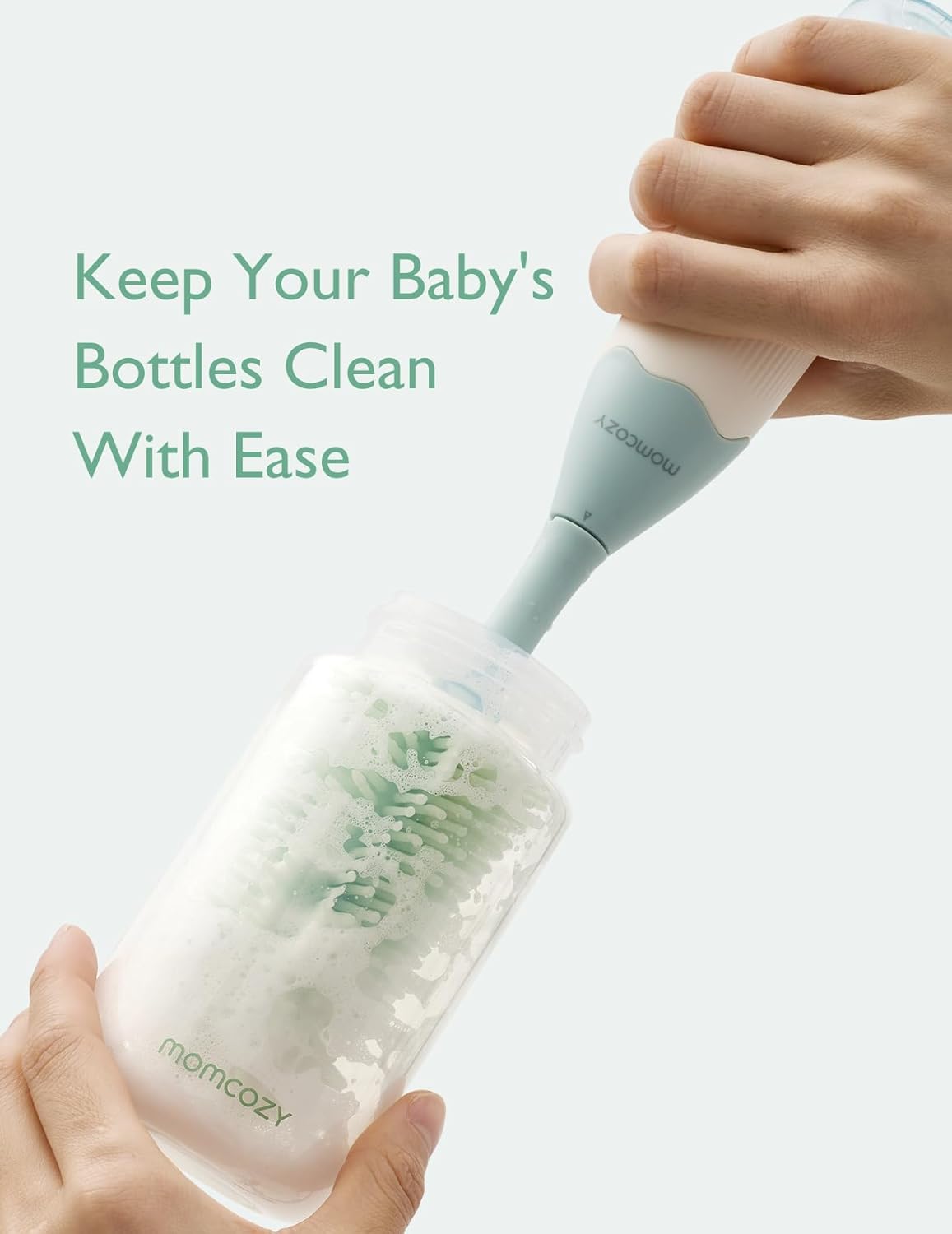 Momcozy Bottle Brush Kit, Innovative Push-Press Design for Better Cleaning - Bab