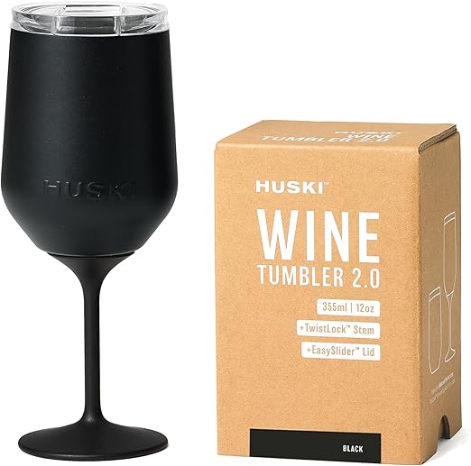 Wine Tumbler 2.0 Stainless Steel 12oz Triple Insulated Glass with Lid Champagne