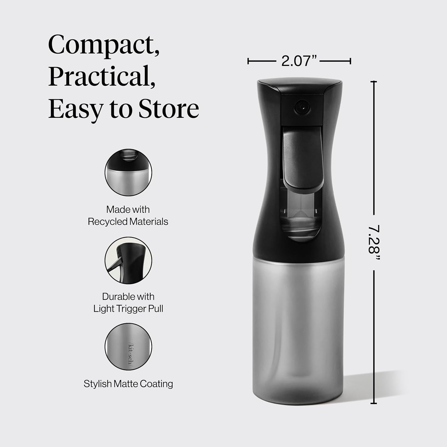 Kitsch Spray Bottle for Hair 150Ml - Continuous Water Spray Bottle for Hair,