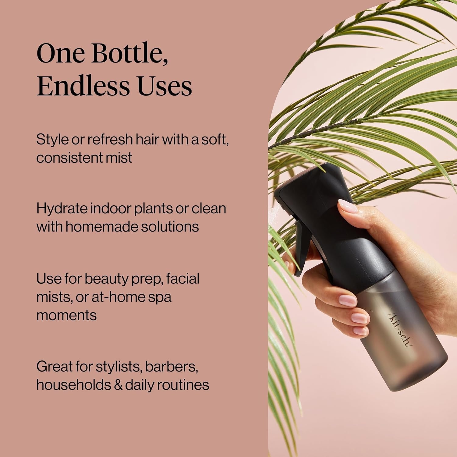 Kitsch Spray Bottle for Hair 150Ml - Continuous Water Spray Bottle for Hair,
