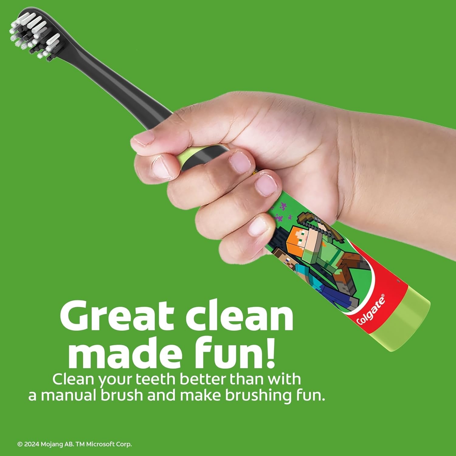 Colgate Minecraft Toothbrush Battery Powered Extra-Soft Bristles for Ages 3+Kids