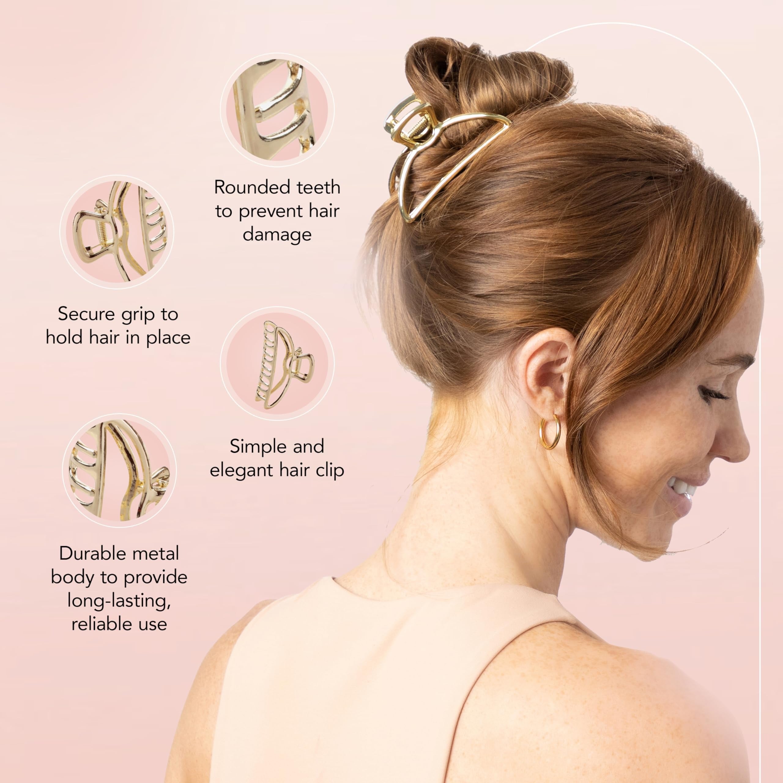 Kitsch 1PC n Slip Claw Clip - Securely Holds Even Thick Hair | Large Open Shape