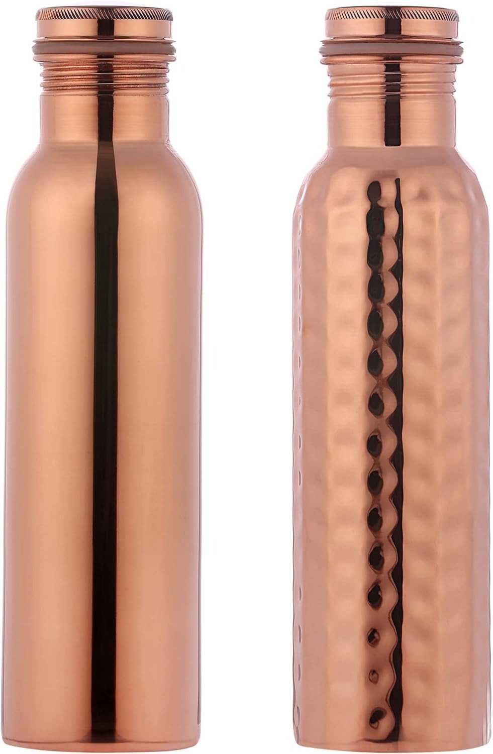 HealthGoodsAU - Set of 2 Pure Copper Water Bottles 20.28 fl. Oz.| Joint-Free