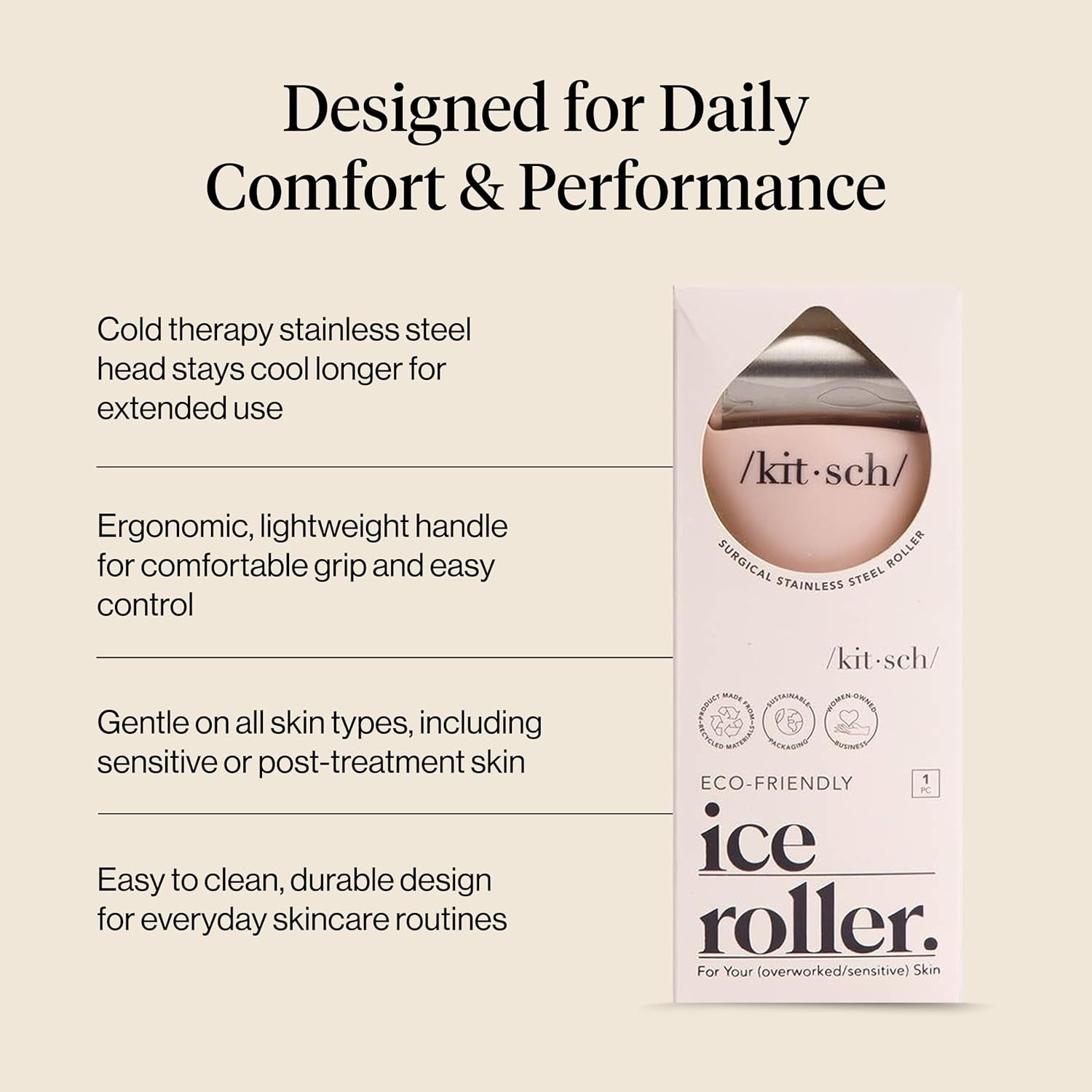 Ice Roller for Face – Made of Stainless Steel, Reduce Puffiness, Redness & Head