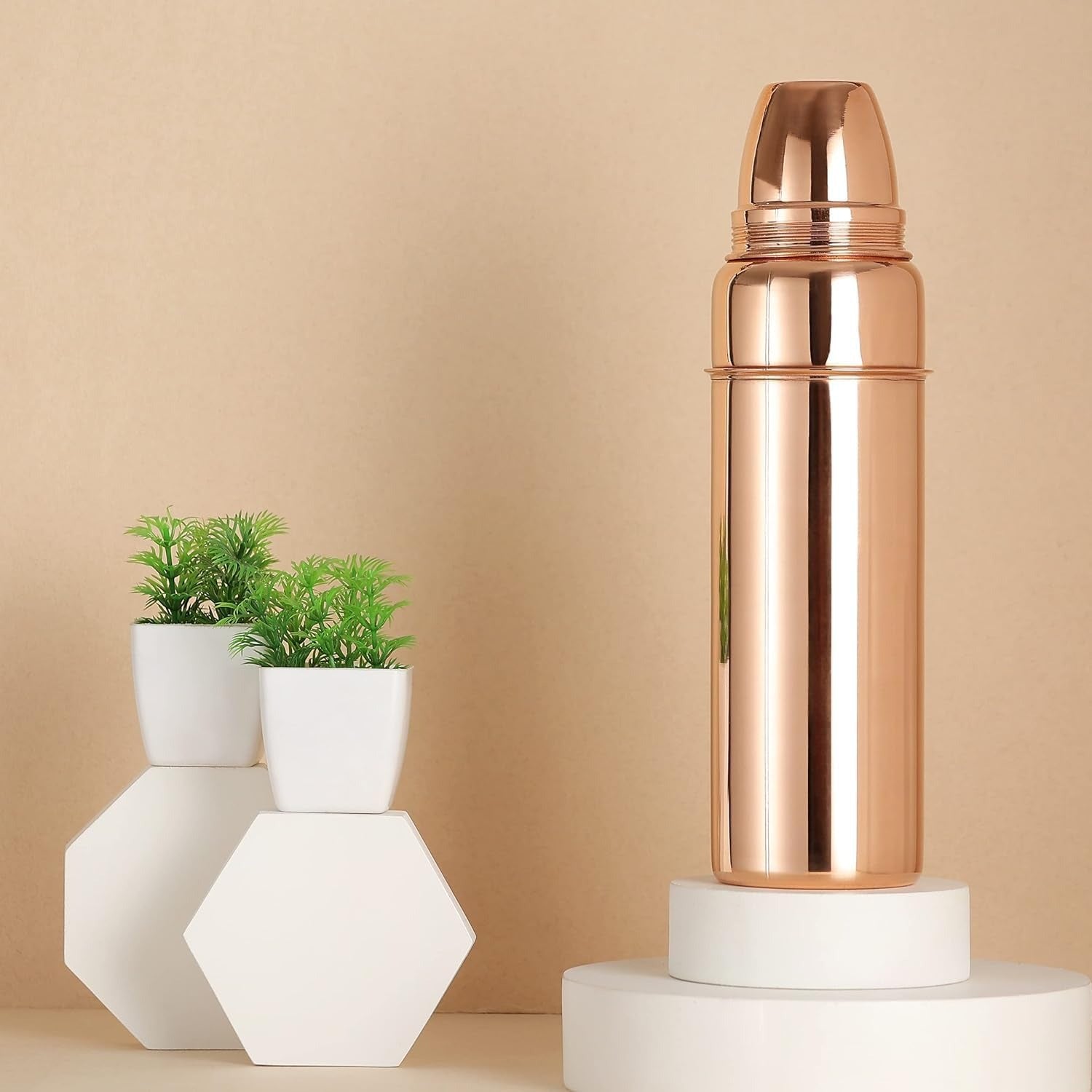 Copper Water Bottle Hammered for Ayurvedic Health Benefits | Leak Proof