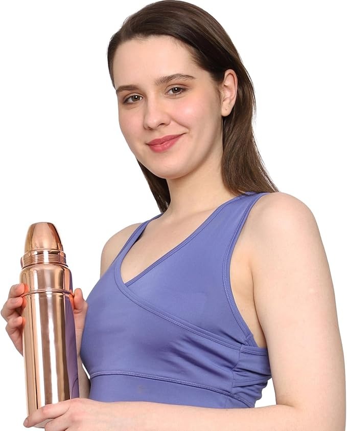 Copper Water Bottle Hammered for Ayurvedic Health Benefits | Leak Proof