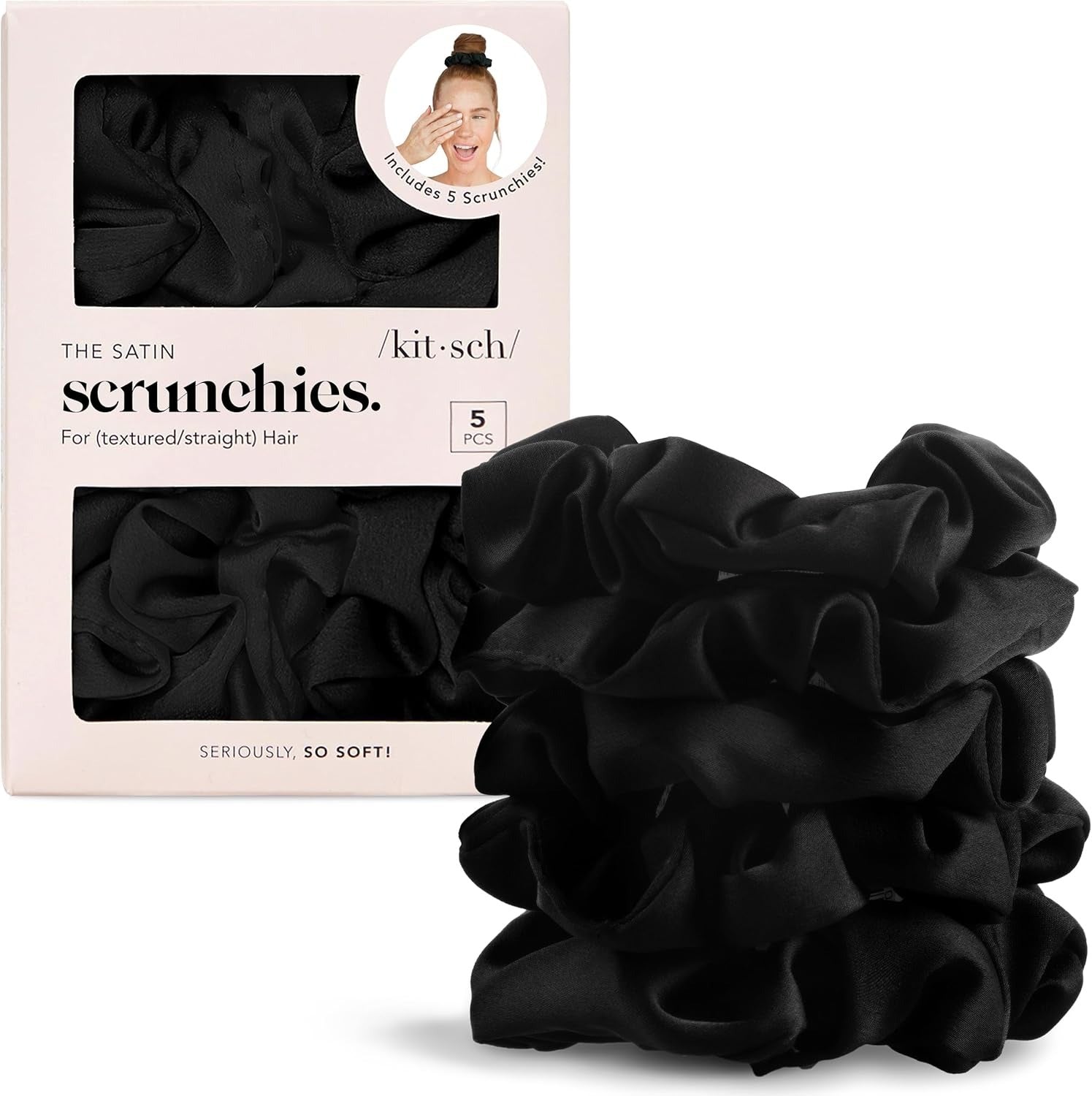 Kitsch Satin Scrunchies for Women No Crease Hair Ties Soft Satin Hair Scrunchies