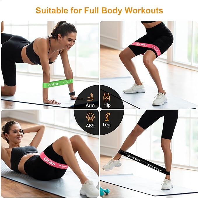 Skin-Friendly Resistance Workout Bands - 5 Levels of Resistance with Travel Bag