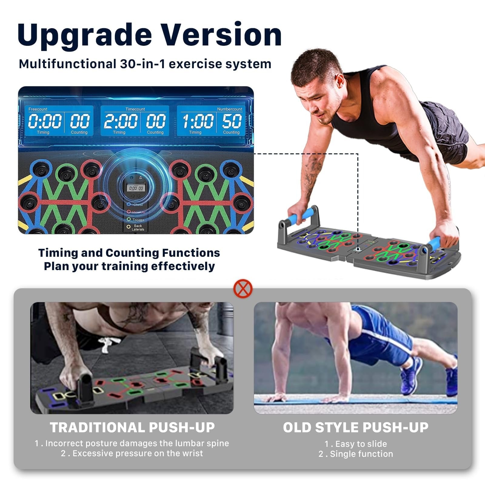 Push-up Board for Home Exercise Multifunctional Foldable Gym Strength Training