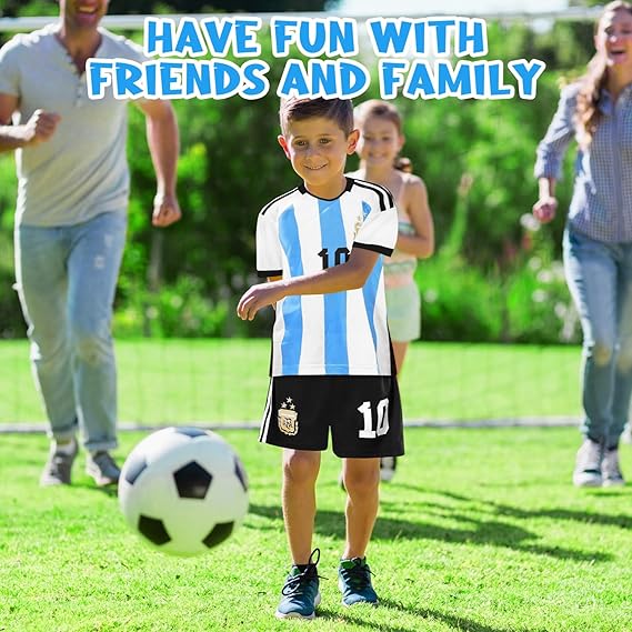 3PCS Kid T-Shirt Trunks Socks Soccer Shirt Set, #10 Jersey Youth Kid Sizes Football Sportswear