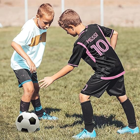 3PCS Kid T-Shirt Trunks Socks Soccer Shirt Set, #10 Jersey Youth Kid Sizes Football Sportswear