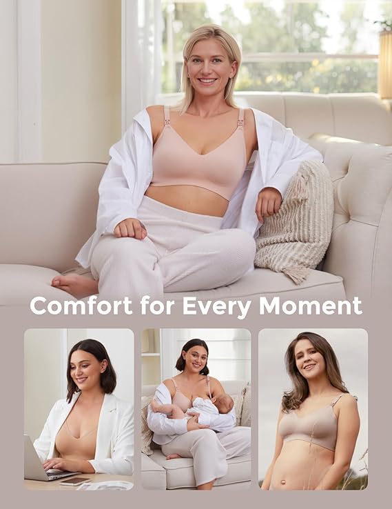 Momcozy Nursing Bras for Breastfeeding, Seamless Ultra Comfort Maternity Bra