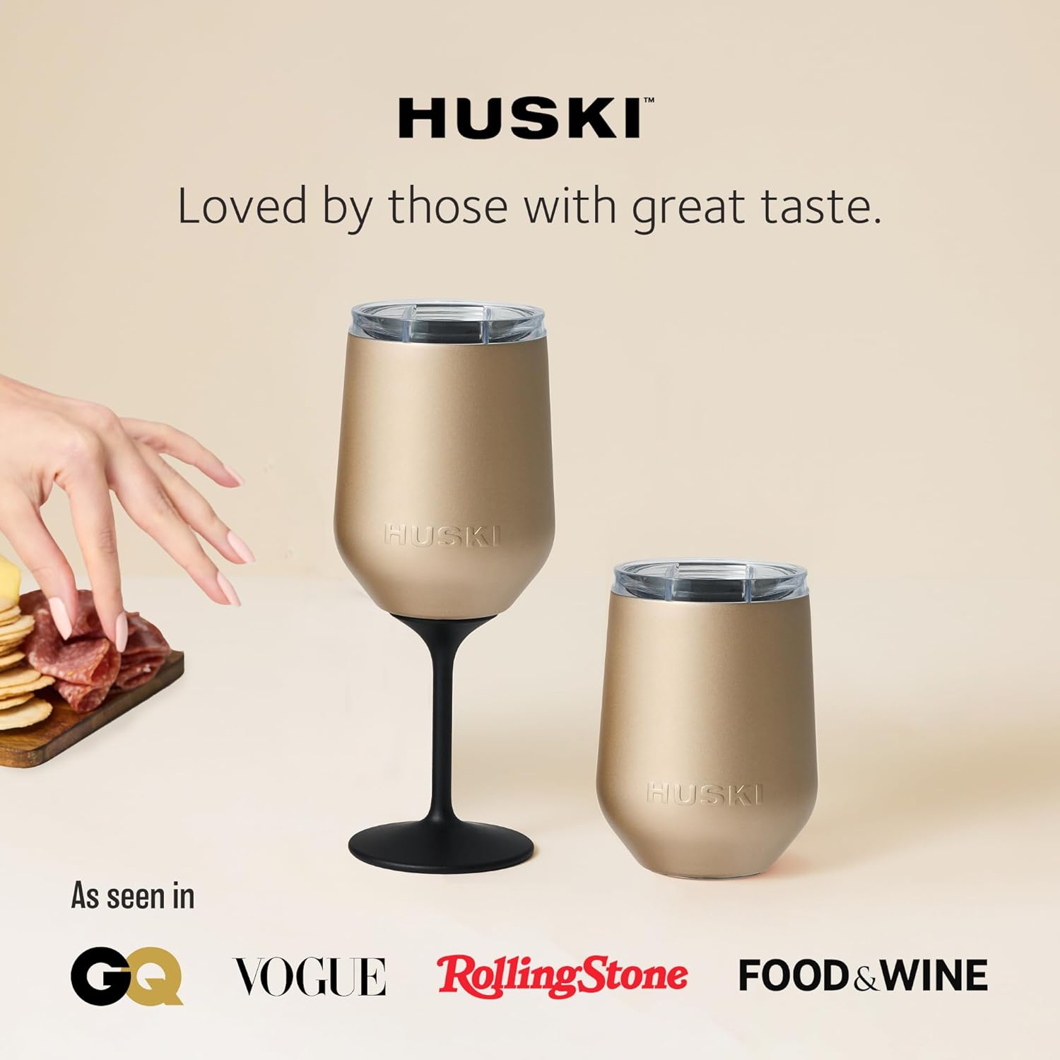 Wine Tumbler 2.0 Stainless Steel 12oz Triple Insulated Glass with Lid Champagne